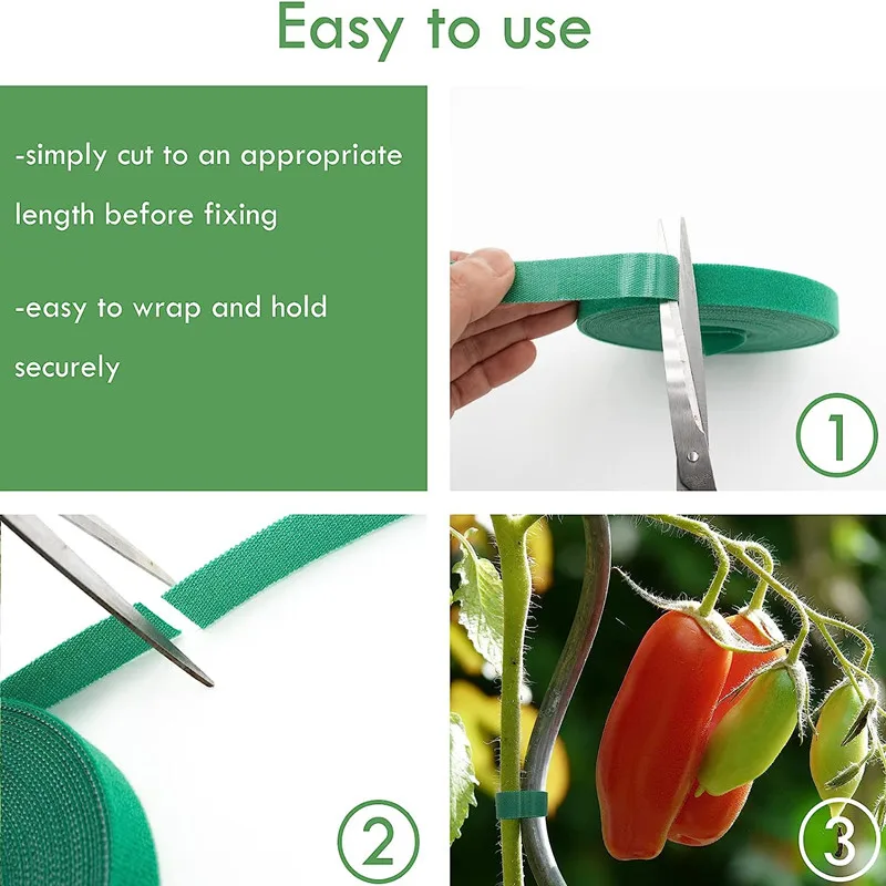 10M/5M/2M Green Garden Twine Plant Ties Nylon Plant Bandage Garden Hook Loop Bamboo Cane Wrap Support Garden Accessories