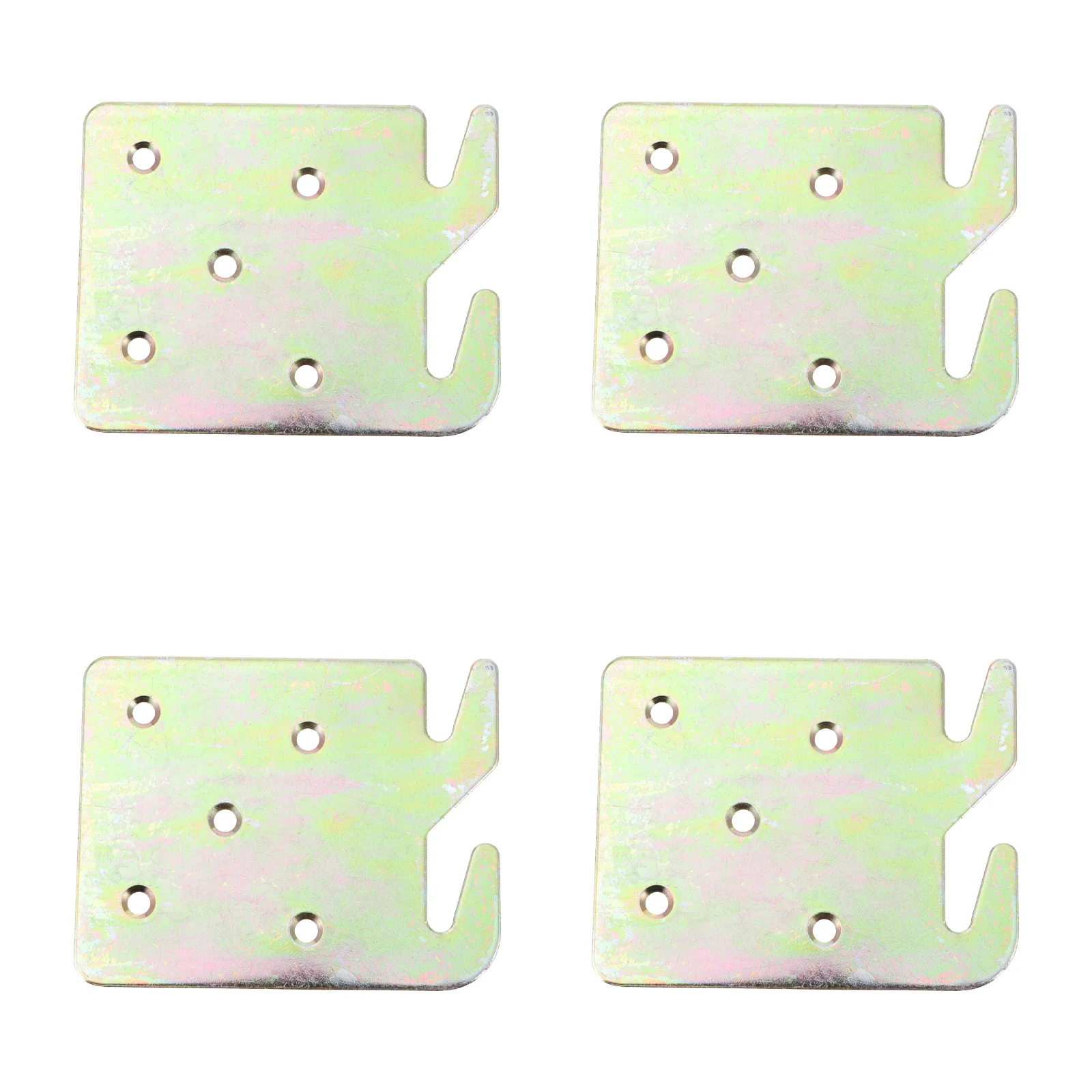 

4pcs Bed Hooks Hardware Rust Proof Easy Install Universal Frame Rail Bracket Furniture Parts Wood Iron Fittings Plate