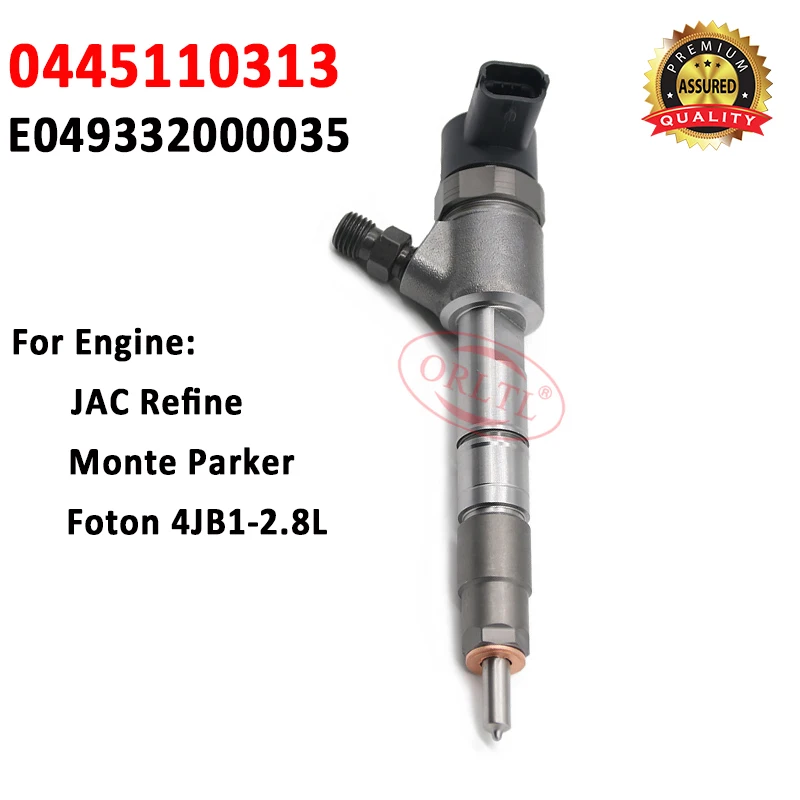 

Diesel Nozzle 0445110313 Common Rail Injector 0 445 110 313 OEM Fuel J0445110313A7596 For JAC Refine Foton 4JB1 4DA1 2.8L