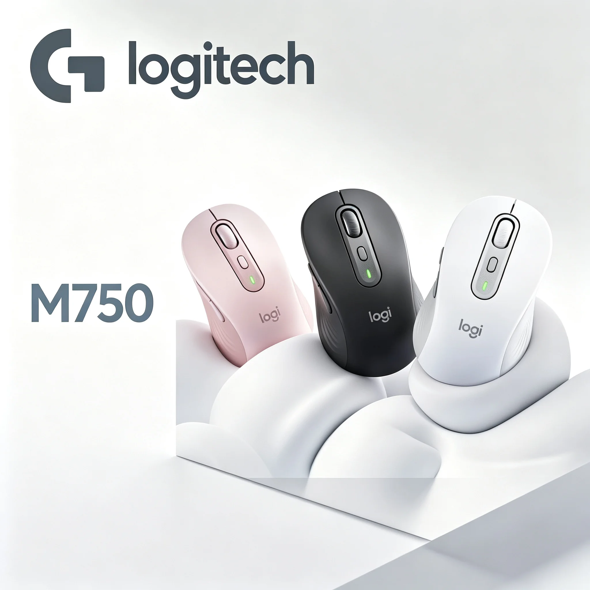 Logitech M750 Multi‑Device Pairing Office Mice,400‑4000 DPI Sensitivity Adjustment,6‑Button Ergonomic Design For Home And Busine