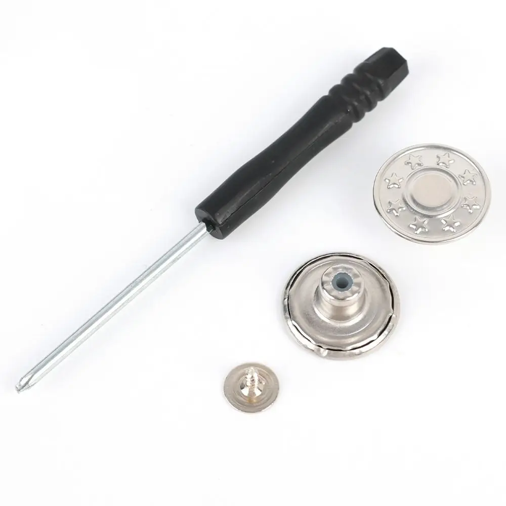 Kit de reparación de botones de Metal para pantalones vaqueros, hebillas de 17mm de repuesto sin costura, sin clavos, extraíbles, 10 piezas