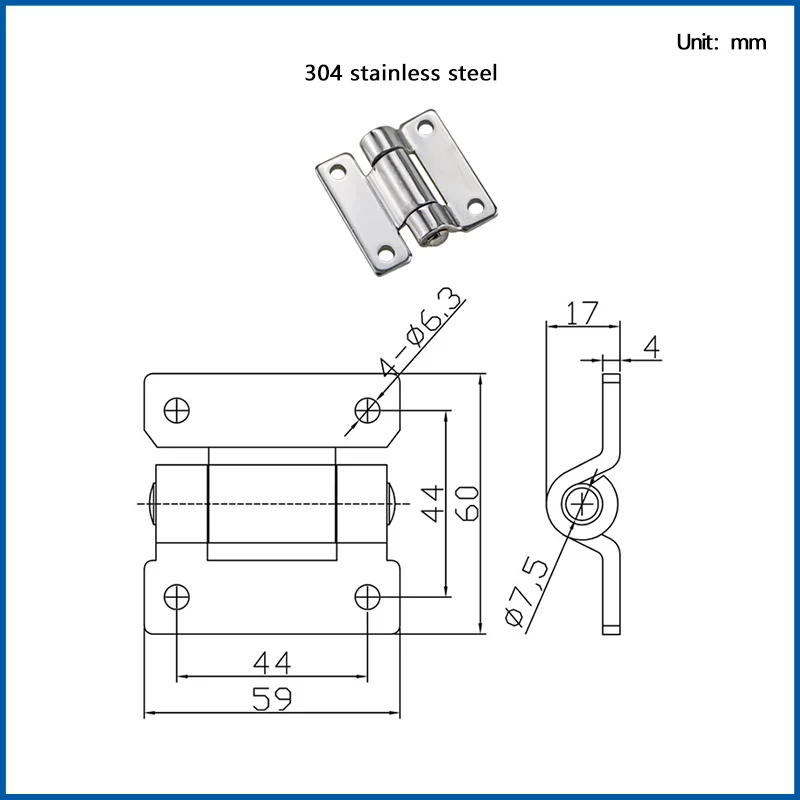 Der Schrank- und Verteilerkasten mit klappbarem Scharnier aus Edelstahl 304. wird für Hochleistungs-Schranktüren für Industriegeräte verwendet