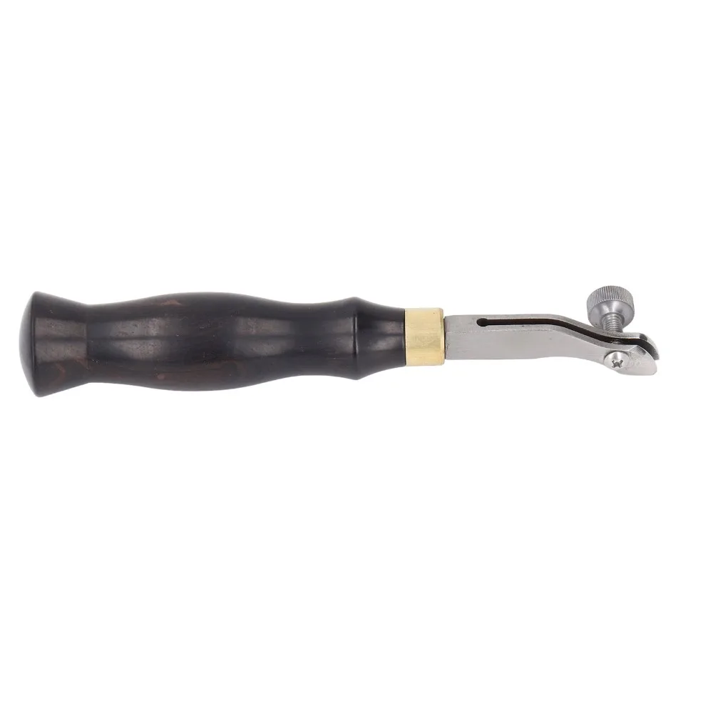 0.5mm Adjustable Leather Edge Beveler Wooden Handle Stainless Steel Leather Edge Trimmer Leather Edge Creaser For Leathercraft
