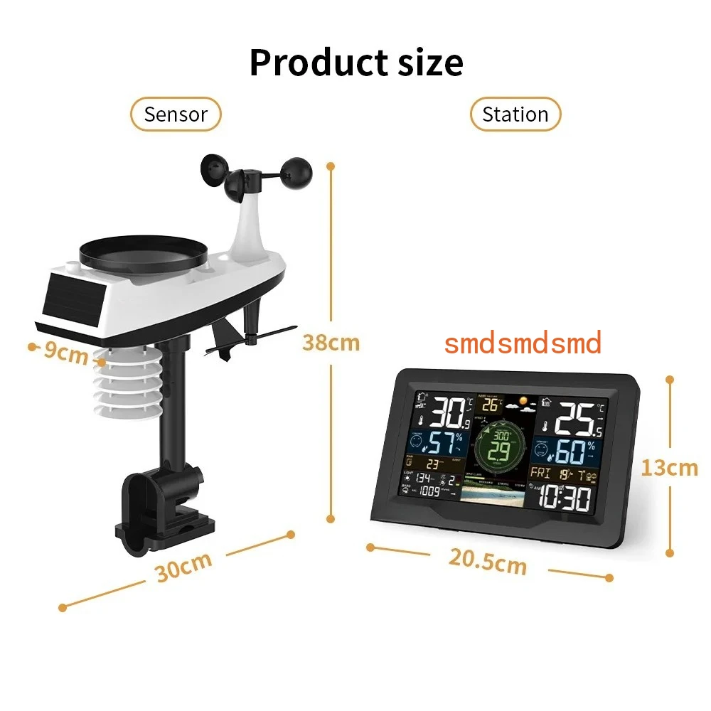 WiFi Weather Station 7-in-1 with APP, Weather Stations Wireless Indoor Outdoor with Thermometer Hygrometer Rain Gauge Wind Speed
