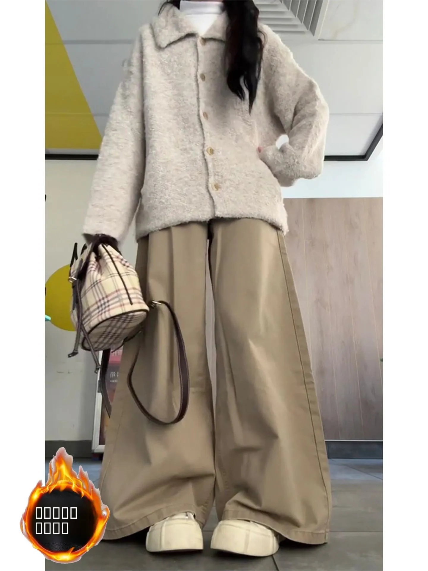 

Джинсы женские прямые зауженные цвета хаки с высокой талией, широкие штанины, летняя новинка, для фигуры типа «груша»