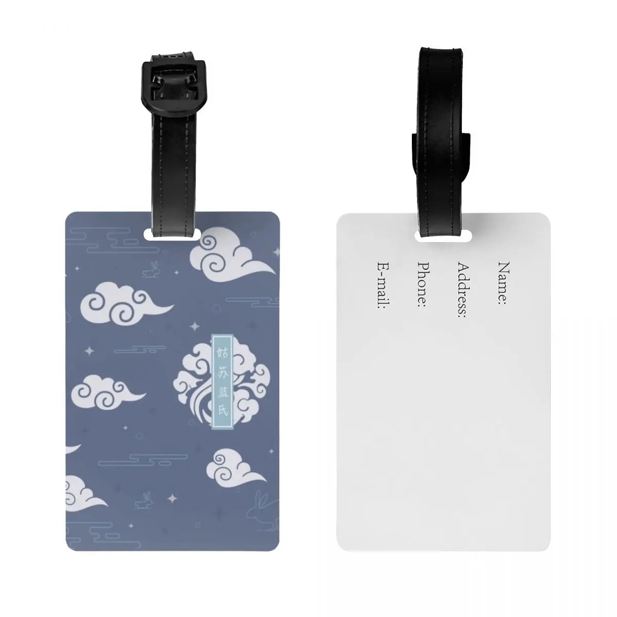 Custom Gusu Lan Bunny Luggage Tag Custom The Untamed Wei Wuxian Baggage Tags Privacy Cover Name ID Card