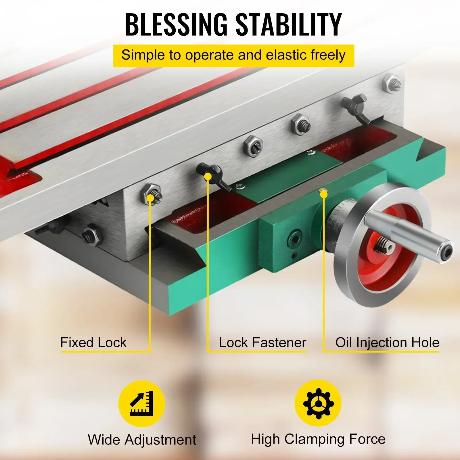 VEVOR-Table de travail de fraiseuse multifonctionnelle composée, banc à glissière croisée à 2 axes, fixation d\'étau de perceuse, poignée réglable