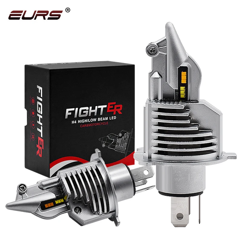 

Eurs 2PCS Super Fighter Foco H4 9003 Led Headlight Bulbs Car/motorcycle Headlight 80W 12V 24V 6000K h4 16000LM Fighter 4300K