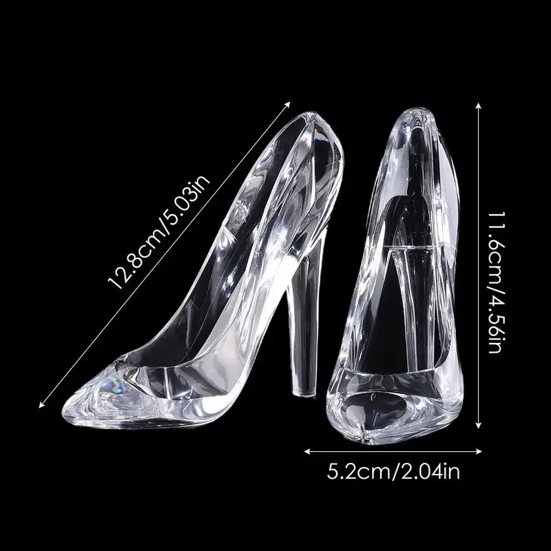 Crystal Glass Shoe Decorations Living Room Princess Acrylic High Heels Statue Decoration Wedding Figurines Miniatures Ornaments