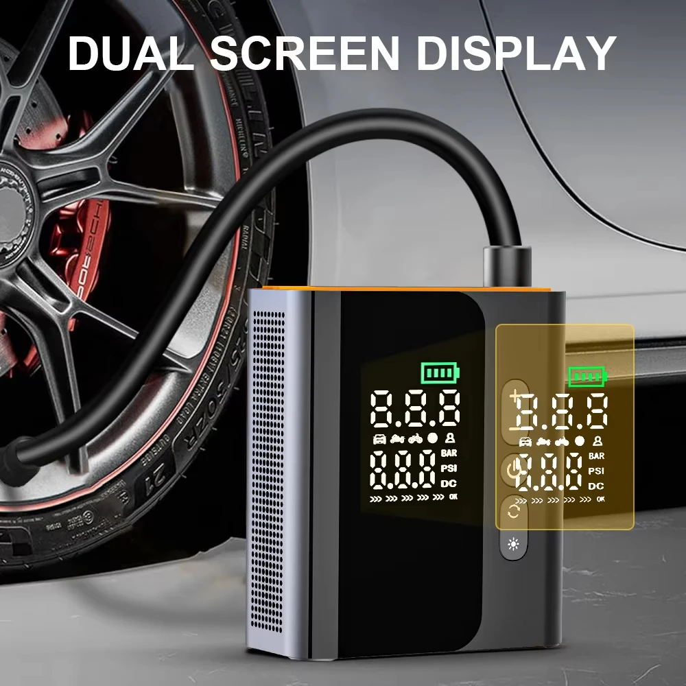 

Multi Functional Air Pump Portable Car Air Pump Single Cylinder 25mm Wireless Intelligent Tire Inflation Pump for Motorcycle Car