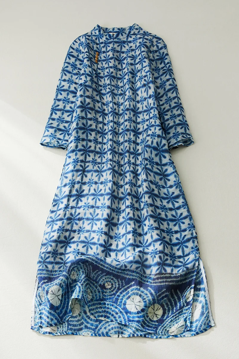 الصينية Sle المصلحة اليومية الدكتور المرأة ort Sve القطن الكتان طباعة الدكتور العرقية Sle الصيف وصول جديد