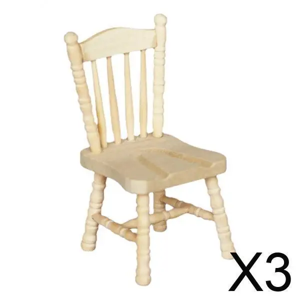 

Wooden Doll Chairs Handcrafted Miniature Furniture 1 12 Scale Dollhouse Accessories for Dolls House Playroom