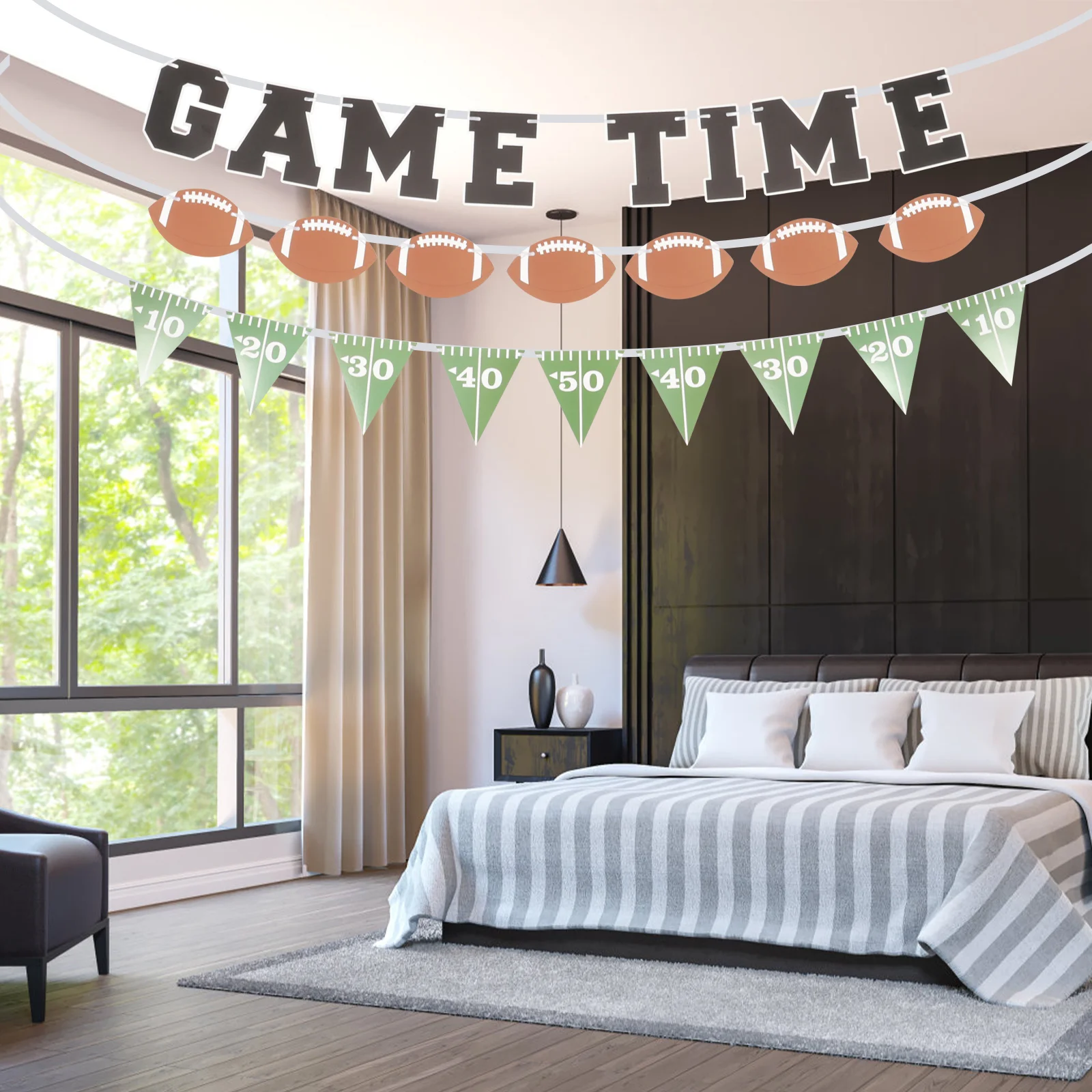 Rugby Party Decorations Football Theme Birthday Supplies Themed Sports Banner Footballs