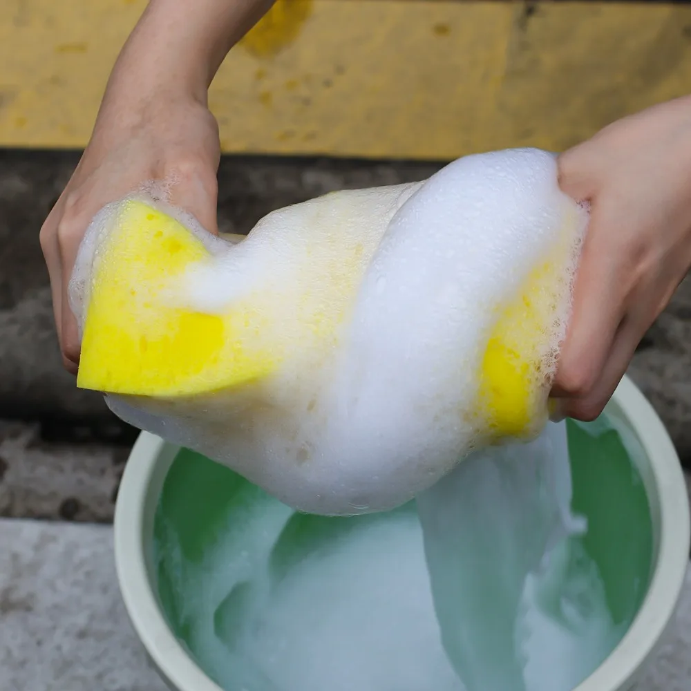 Car Wash Sponge Finger Held Shaped Large High Density Absorbent Honeycomb Sponge Block Universal Auto Cleaning Tools Wholesale