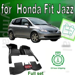Car Floor Mats For Honda Fit Jazz 2007 2006 2005 2004 Auto Interior Styling Protect Waterproof Leather Rugs Decoration