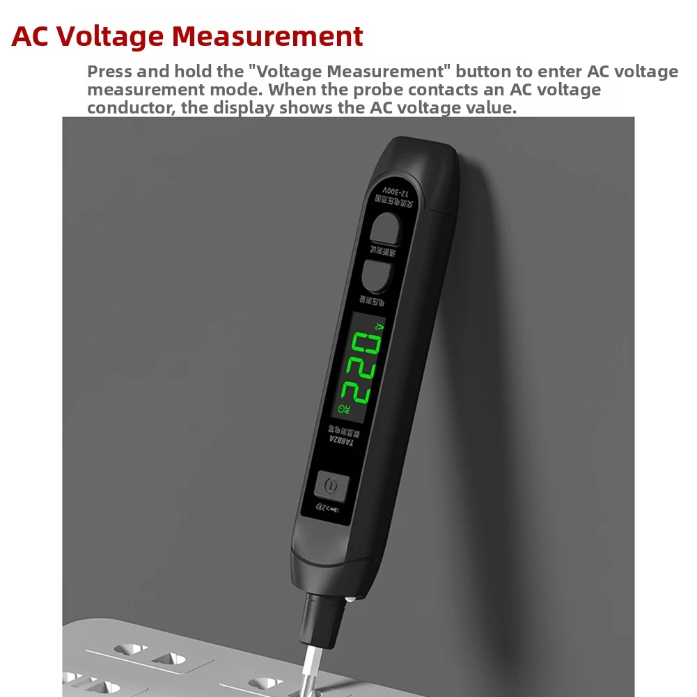 TA882A Rechargeable Circuit Tester Pen With Breakpoint Inspection And Non-Contact Voltage Sensing AC 12-300V NCV Detector