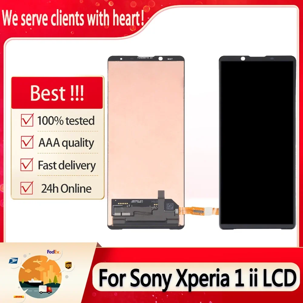 Original 6.5'' For Sony Xperia 1 II LCD Display Touch Screen Digitizer Replacement Xperia 1 ii XQ-AT51 XQ-AT52 SOG01 XQ-AT42 LCD