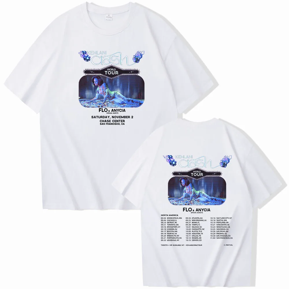 Kehlani Crash World Tour 2024 Short Sleeve T-shirt Harajuku O-neck Summer Casual Shirt Music Fans Gift Tops