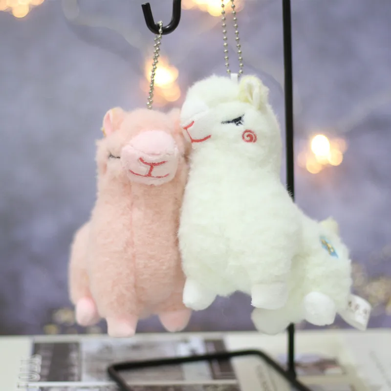 Lovely Alpaca Plush Toy Japanese Alpaca Soft Stuffed Cute Sheep Llama Animal Dolls keychain Doll