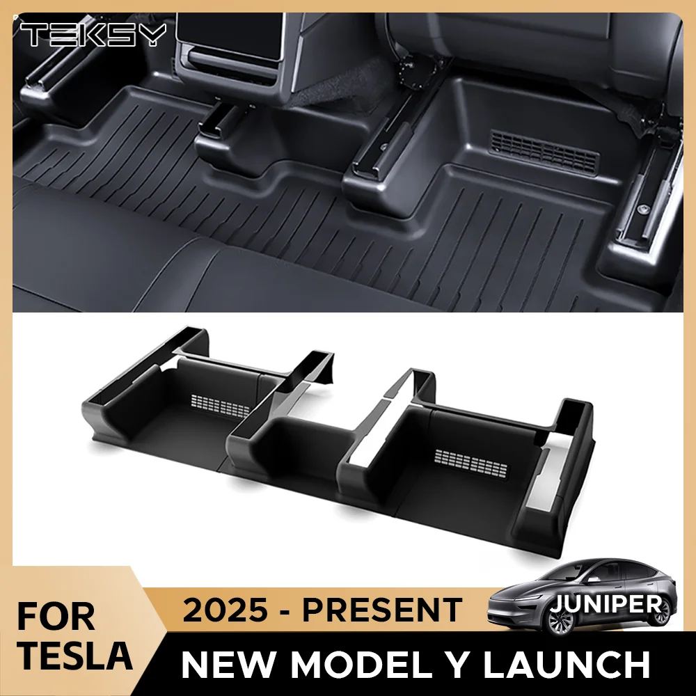 

For Tesla New Model Y Juniper 2025 Launch TPE Underseat Protector Center Console Side and 2nd Row Kick Cover Air Vent