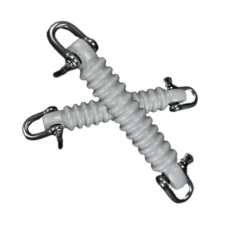 

Guy Strain Insulator w/Metal Fittings, Porcelain Insulator Rod, Isolating Porcelain Rod, Marine Communication Antenna Insulator