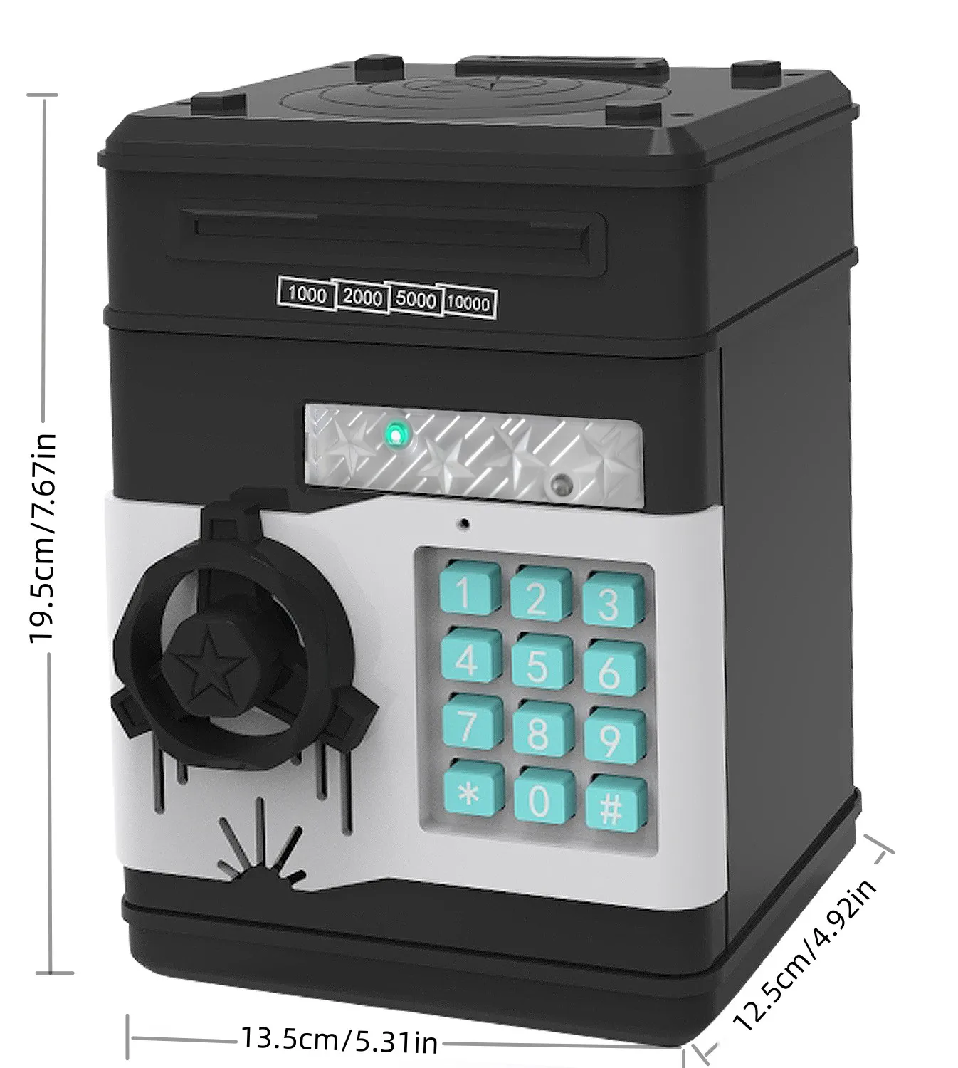 ATM Money Box with Password Lock Five-Music Loop Coin Absorption for Halloween And Christmas Decorative Desktop Gift