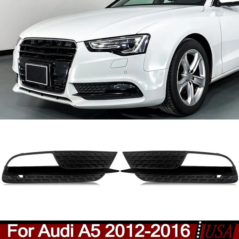 MAGICKIT 1 paio di griglie fendinebbia nero lucido adatto per paraurti standard Audi A5 2012-2016 copertura fendinebbia