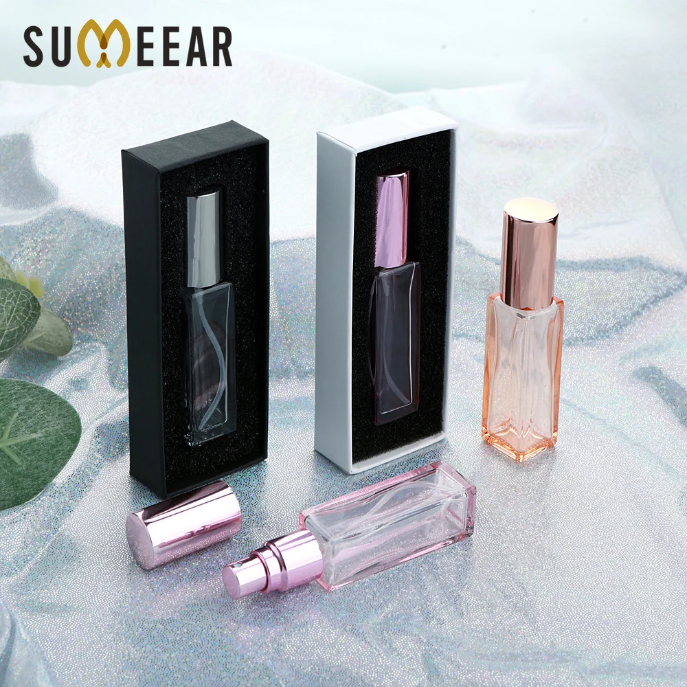 20Pcs 10ml Thick Glass Multi-Color Perfume Bottles with Matching Packaging Boxes Cosmetics Atomizer Separate Storage
