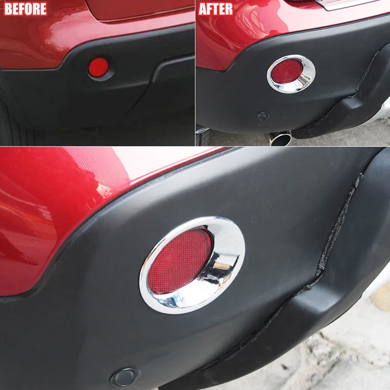 For Nissan Qashqai/Dualis J10 2007 2008 2009 2010 2011 2012 2013 Chrome Rear Fog Light Lamp Cover Trim Protector Molding Accent