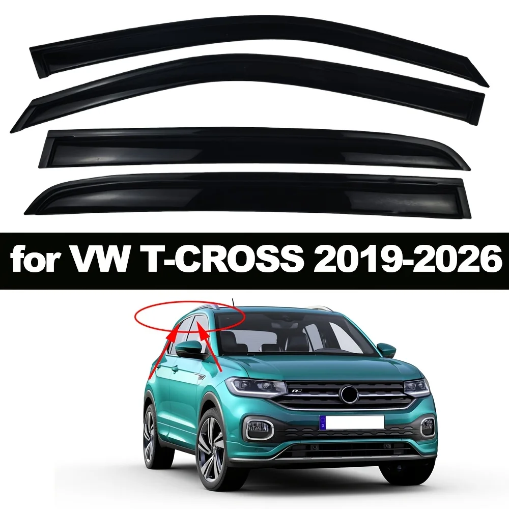 

Солнцезащитный козырек, дефлектор, защита от дождя - для VOLKSWAGEN T-Cross 2019-2026. Дефлекторы окон, защита от дождя для автомобильных окон