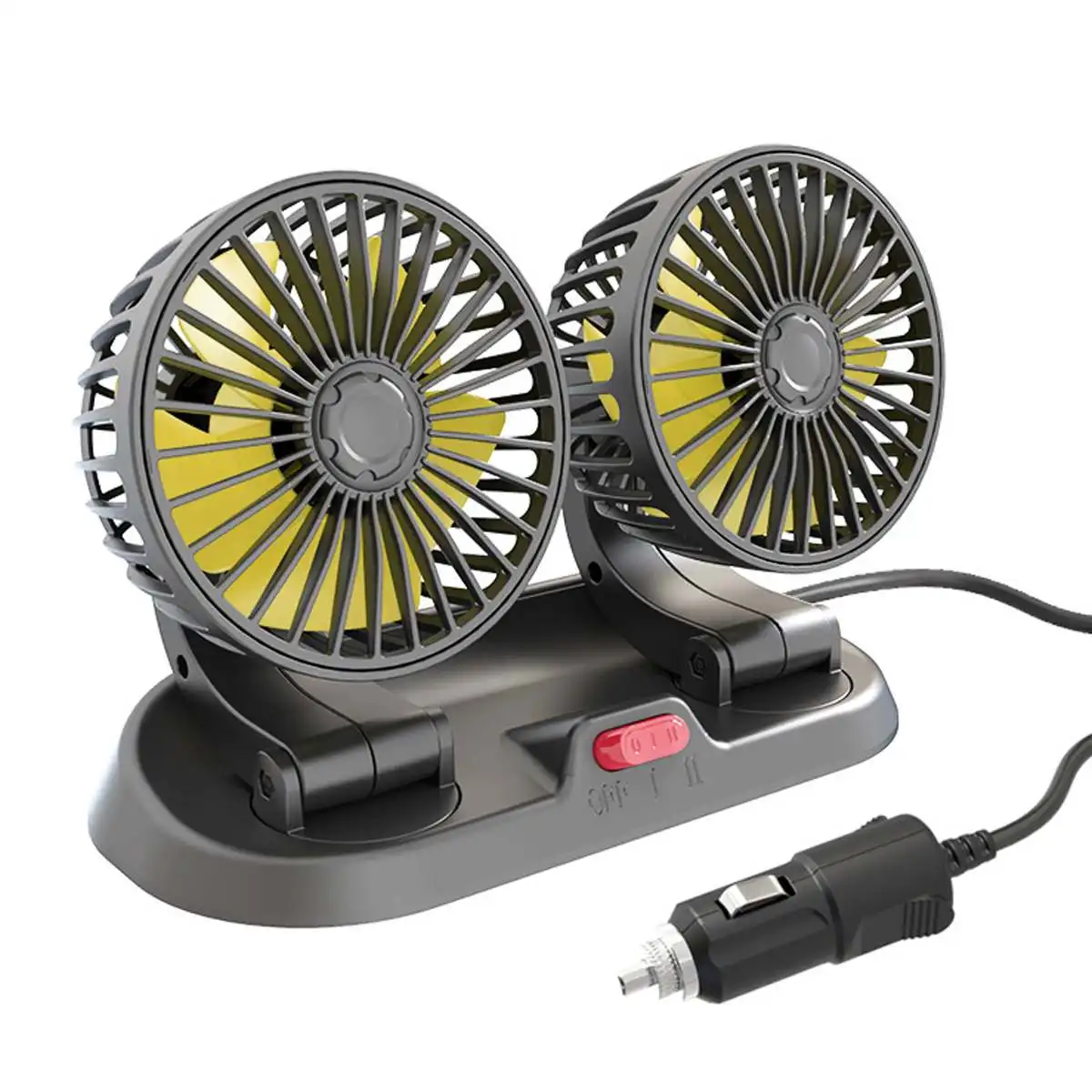 

12V/24V Car Electric Fan Two Speed Control Cooler Auto Air Cooling 360 Degree Adjustable Car Air Conditioner Wind-enhanced Fans