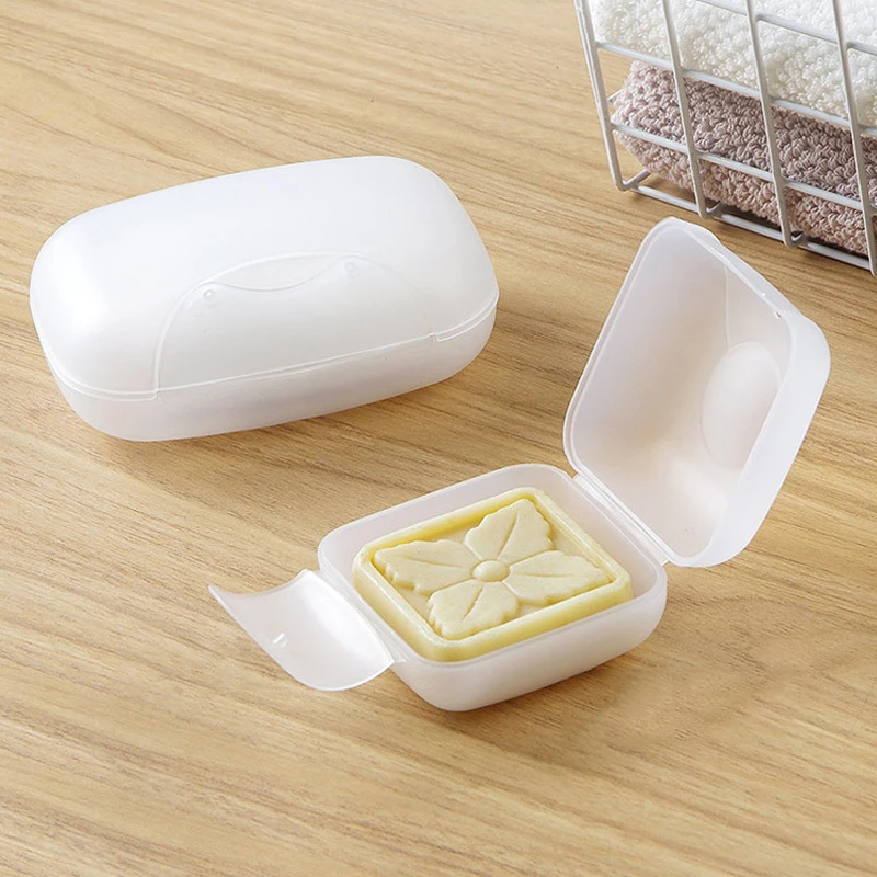 Portable Soap Rack For Travel And Business Trips Sealed Waterproof Soap Box Transparent Plastic Soap Storage Box With Lid