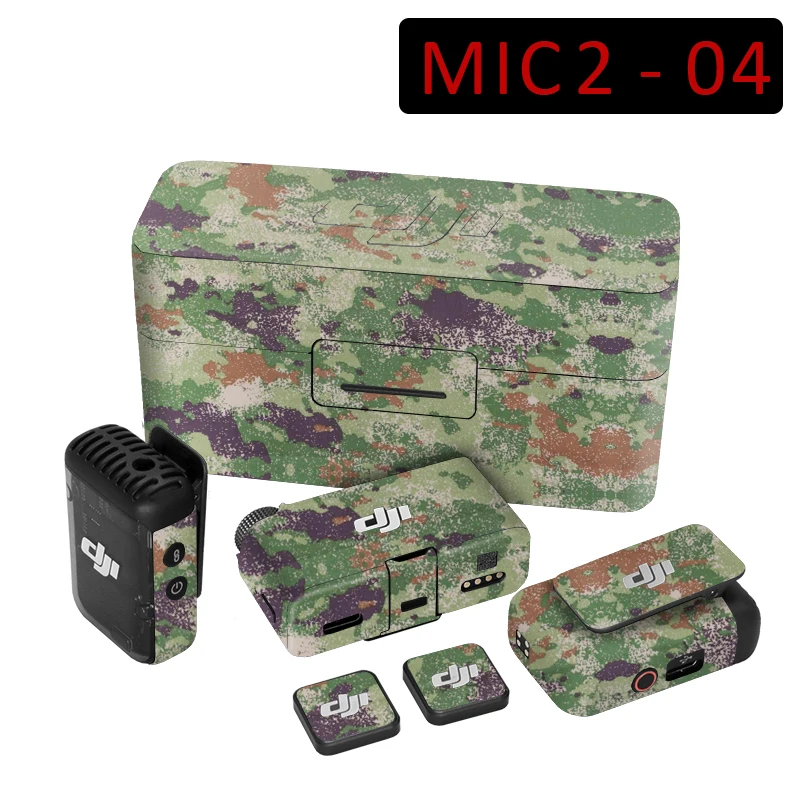 Juego completo de calcomanías para micrófono inalámbrico, película protectora impermeable antiarañazos, capa de micrófono, cobertura completa para DJI Mic2