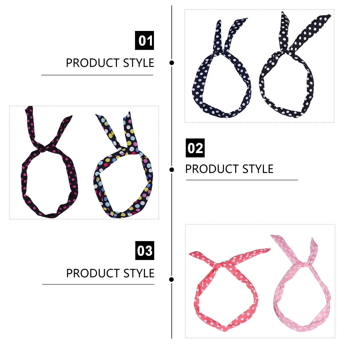 

6 pcs Headb s Women Dot Bow Wire Hair B Scarf Wrap Baby Girl Accessory Durable Beautiful Stripes Outings Hair Care