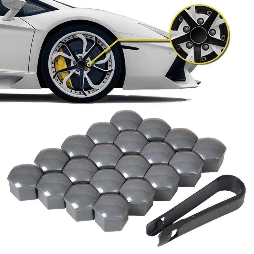 20pcs 17/19/21mm Car Tyre Wheel Hub Covers Protection Caps Wheel Nuts Covers Nut Caps Hub Screw Protector Dust Proof Bolt Rim