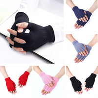 Fashion Short Half Finger Fingerless Wool Knit Glove Winter Warm Workout for Women Men Unisex Gloves Motorcycle Accessories