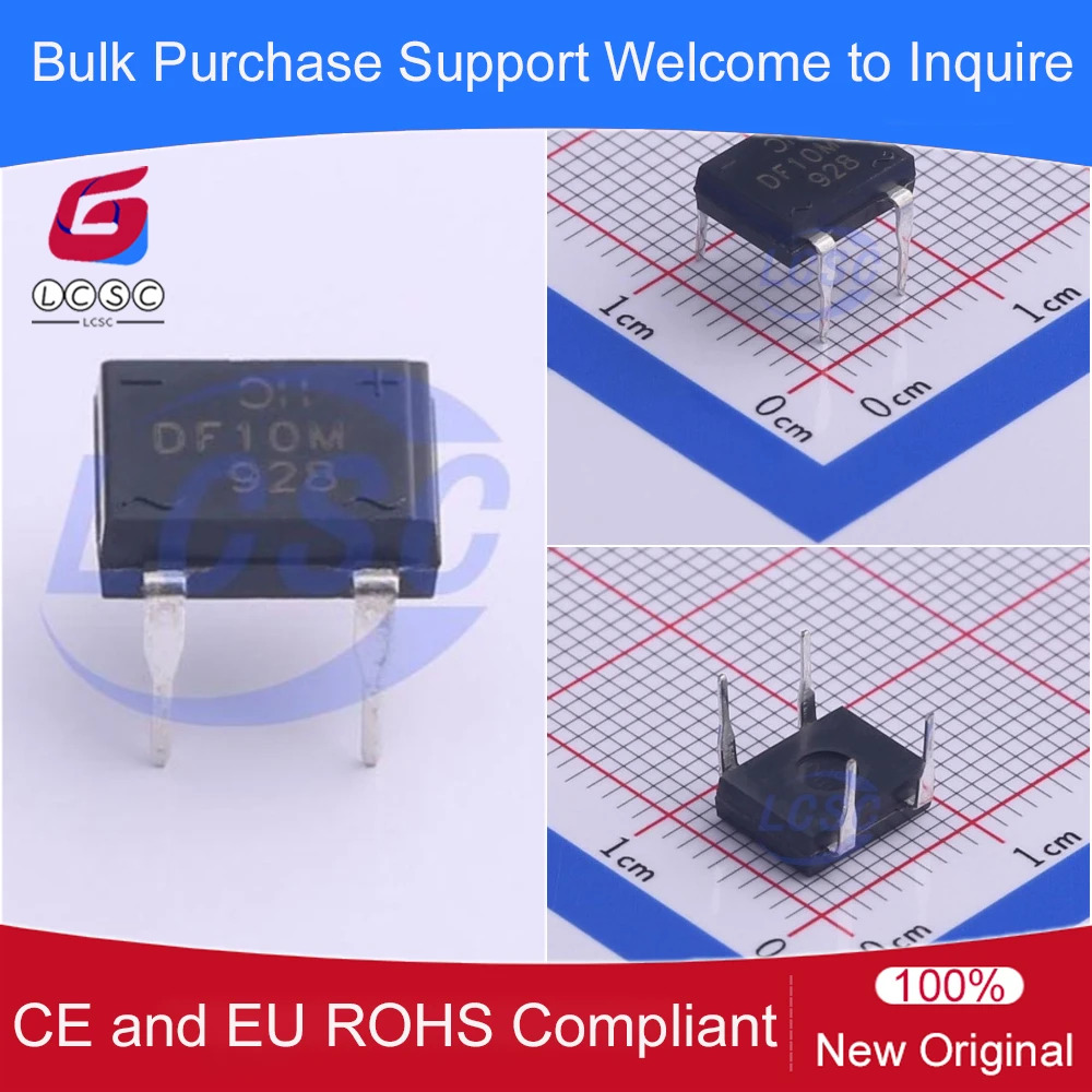 20Pcs/Original DF10M 1000V 1A 1KV Glass Passivated Bridge Rectifier Through Hole DIP-4Pin
