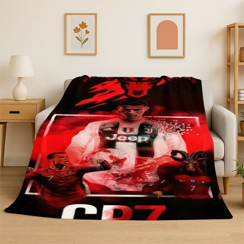 New Football Star Goat R-Ronaldo CR8 Flannel Throw Blanket,Cozy Blanket for Bed,Sofa,Couch,Bedroom,Living Room,Office,Camping