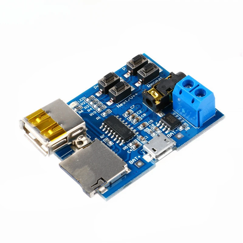 10pcs Micro USB MP3 Module TF Card U Disk MP3 Format Decoder Board Amplifier Decoding Audio Player Module 3.7-5.5V