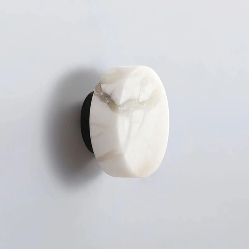 Natural Marble Wall Lamp Circular Retro Walls Light Living Room Bedroom Bedside Lighting Lamps Home Inside Decoration Lights