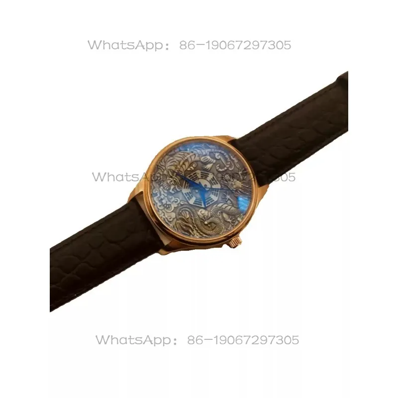 High Relief Blue Dragon White Tiger Gossip Dial Automatic Mechanical Watch Retro Style view 5