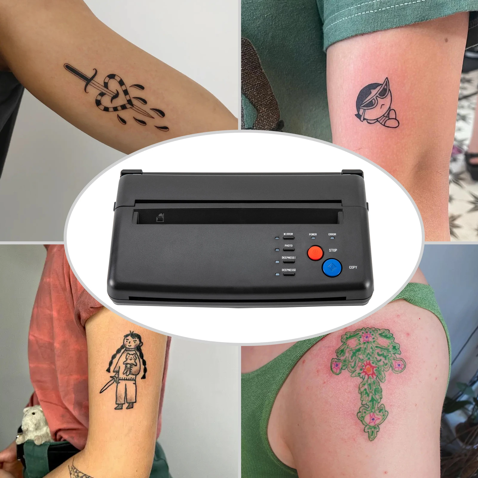 Tattoo Stencil Printer Tattoo Transfer Stencil Printer Machine Thermal Copier Printer Tattoo Kit with Temperature Control