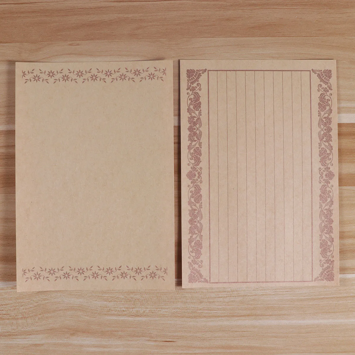 8Pcs Stationery Set Letter Paper Vintage Kraft Writing Pattern Letters Notes Crafts Retro