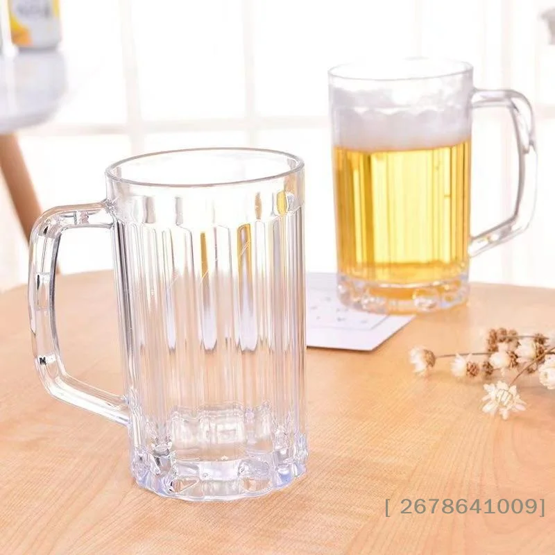 ⚑500ML Transparent Beer Mug Acrylic Plastic Unbreakable Milk Coffee Juice Water Cup Barware Drinkware For Home Party Bar Karaoke