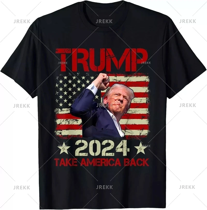 Donald Trump T Shirt For Men 2024 American President Election Campaign T-Shirt Unisex Street Oversized Short Sleeve Tee Shirts