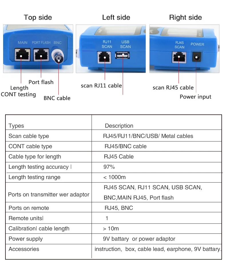 NOYAFA NF-388 Cable Tester with 8 Remote Identifiers