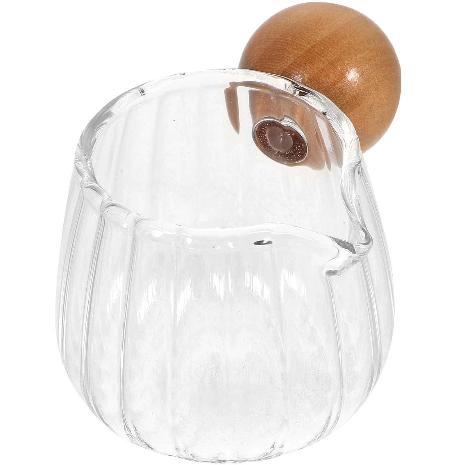 

Glass Milk Pitcher Striped Creamer Small Jug Coffee Shop Sauce Syrup Salad Dressing Liquid Dispenser Frothing Bar