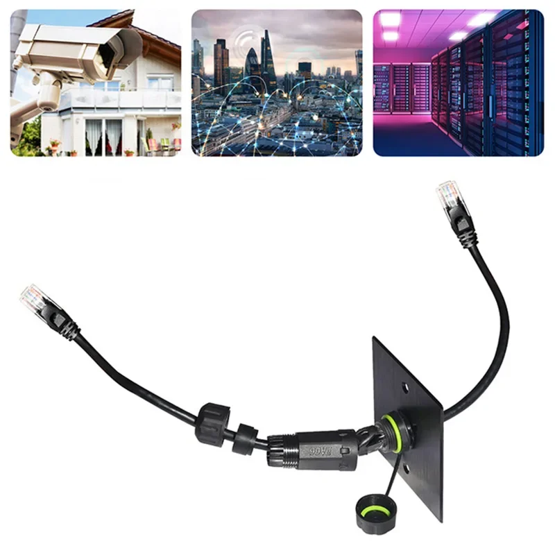 

Waterproof RJ45 CAT6 Network Connector M20 Cable Joint Outdoor IP68 Breeding Intelligent Equipment Network Plug with Wire 1pc