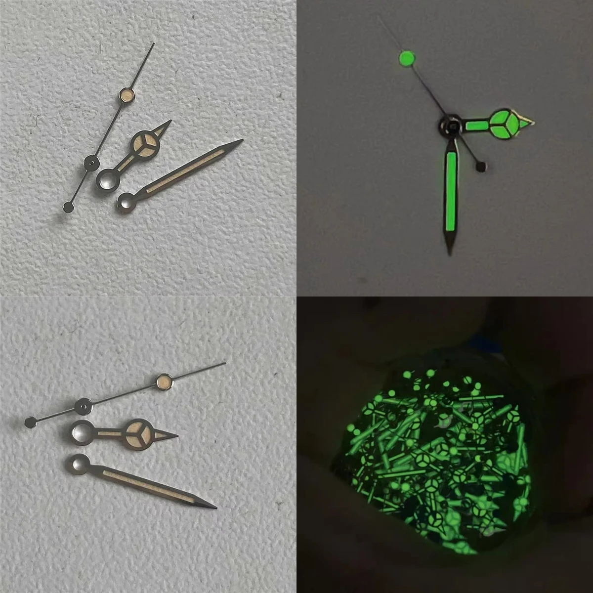 

Silver Yellow Watch Hands Green Luminous Three Pointers Needles for Japan NH35 NH36 4R 7S Automatic Movement