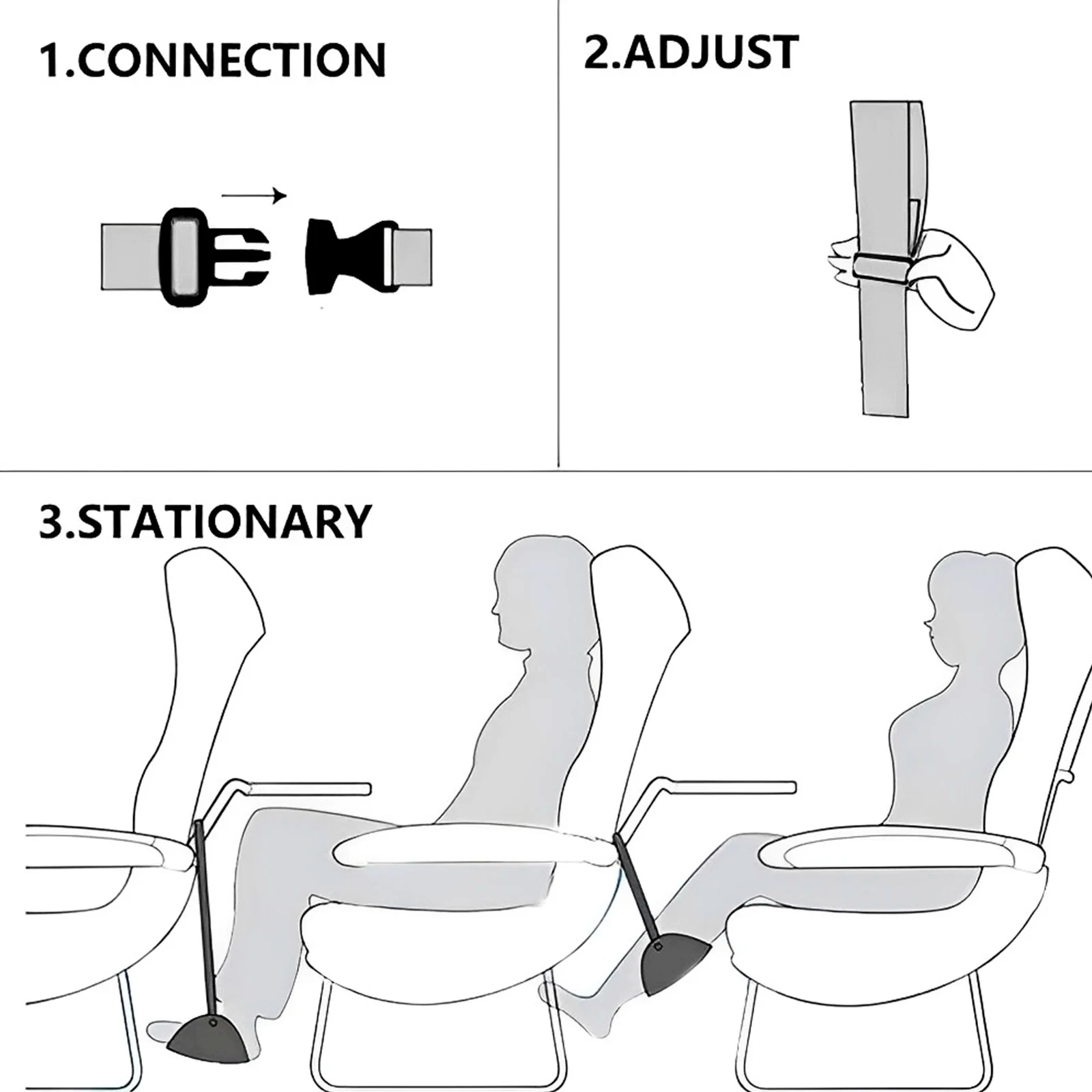 Long Flight Travel Comfort Kit Airplane Footrest Hammock With Adjustable Strap Sleep Mask And Earplugs Portable Foot Support For